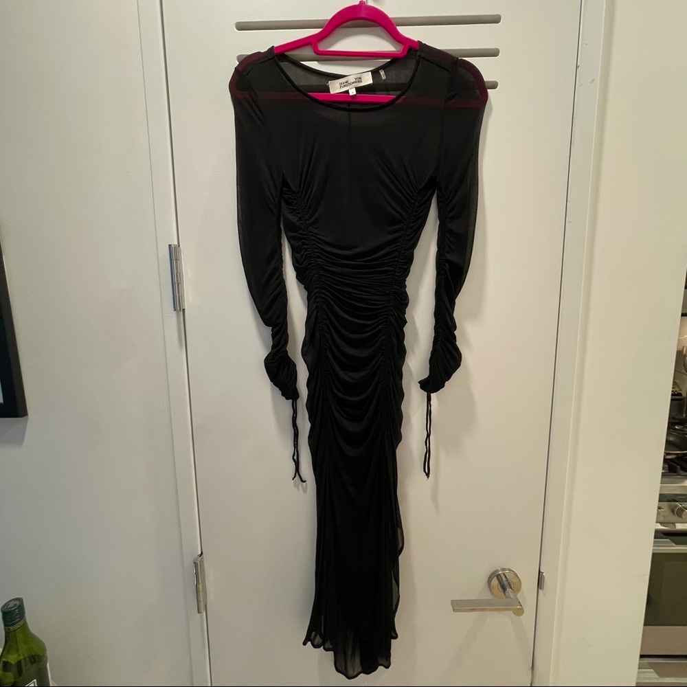 COPY - DVF Sheer dress with rouched details